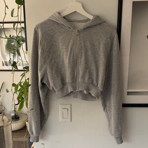 Alo Yoga Gray Women's Cropped Hoodie